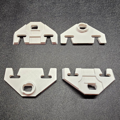 87-92 Cadillac Brougham Window Glass Brackets Pane Mount to Motor Rail (4)