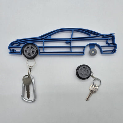 GTO Magnetic Key Hanger Wheel Keychain Set Wall Art Car Outline