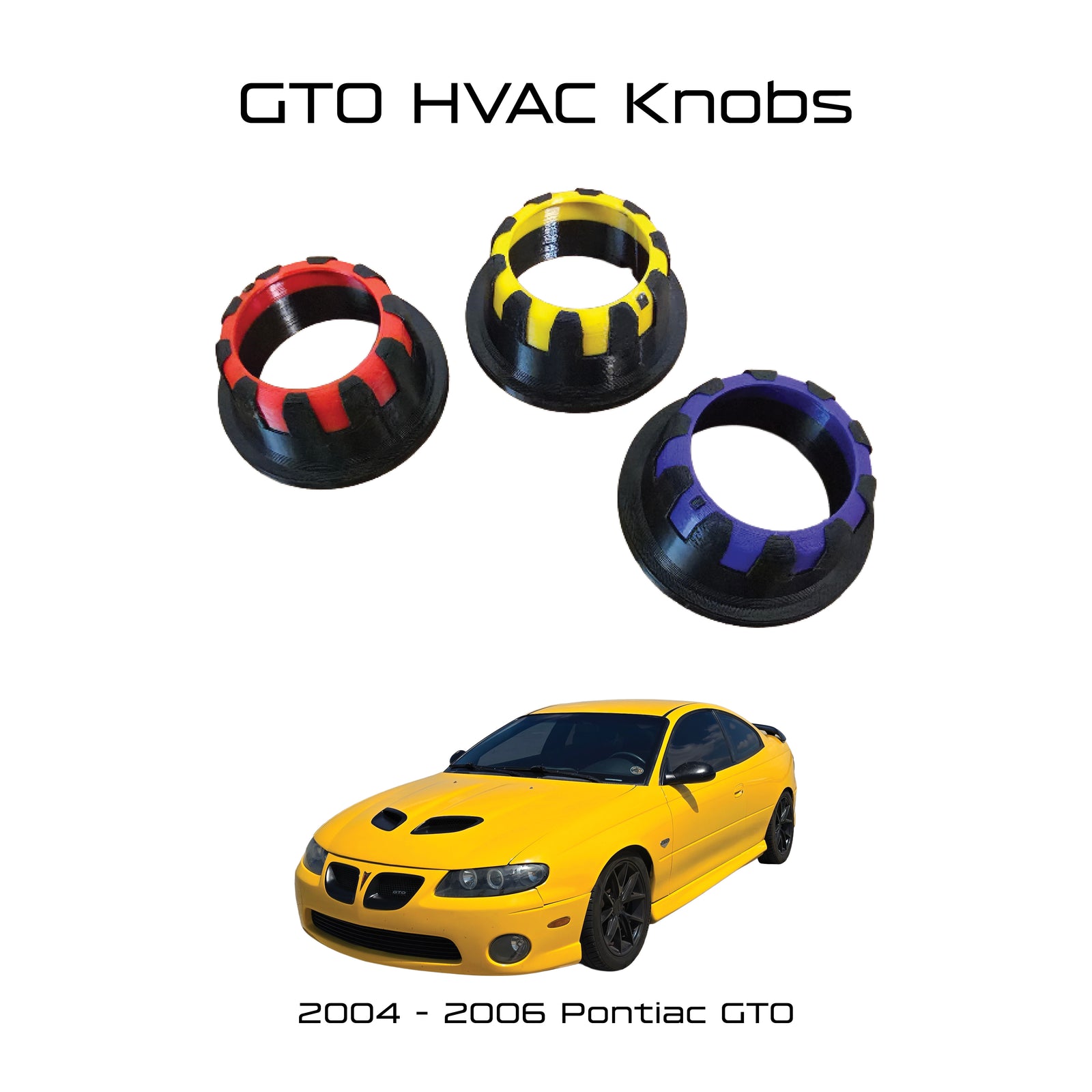 04-06 Pontiac GTO HVAC Knobs (3pc Set)