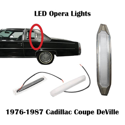 76-87 Cadillac Coupe DeVille LED Opera Lights Lenses Pair NEW Bulb