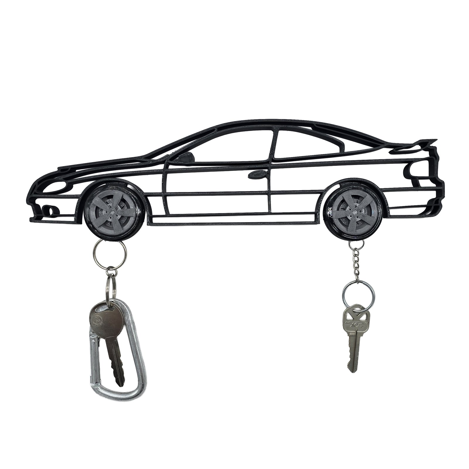 GTO Magnetic Key Hanger Wheel Keychain Set Wall Art Car Outline