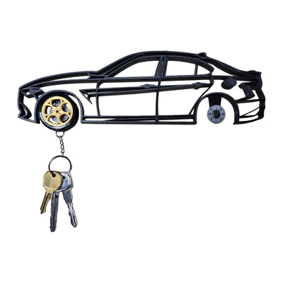 Alfa Romeo Giulia Magnetic Key Hanger Wheel Keychain Set Wall Art Car Outline