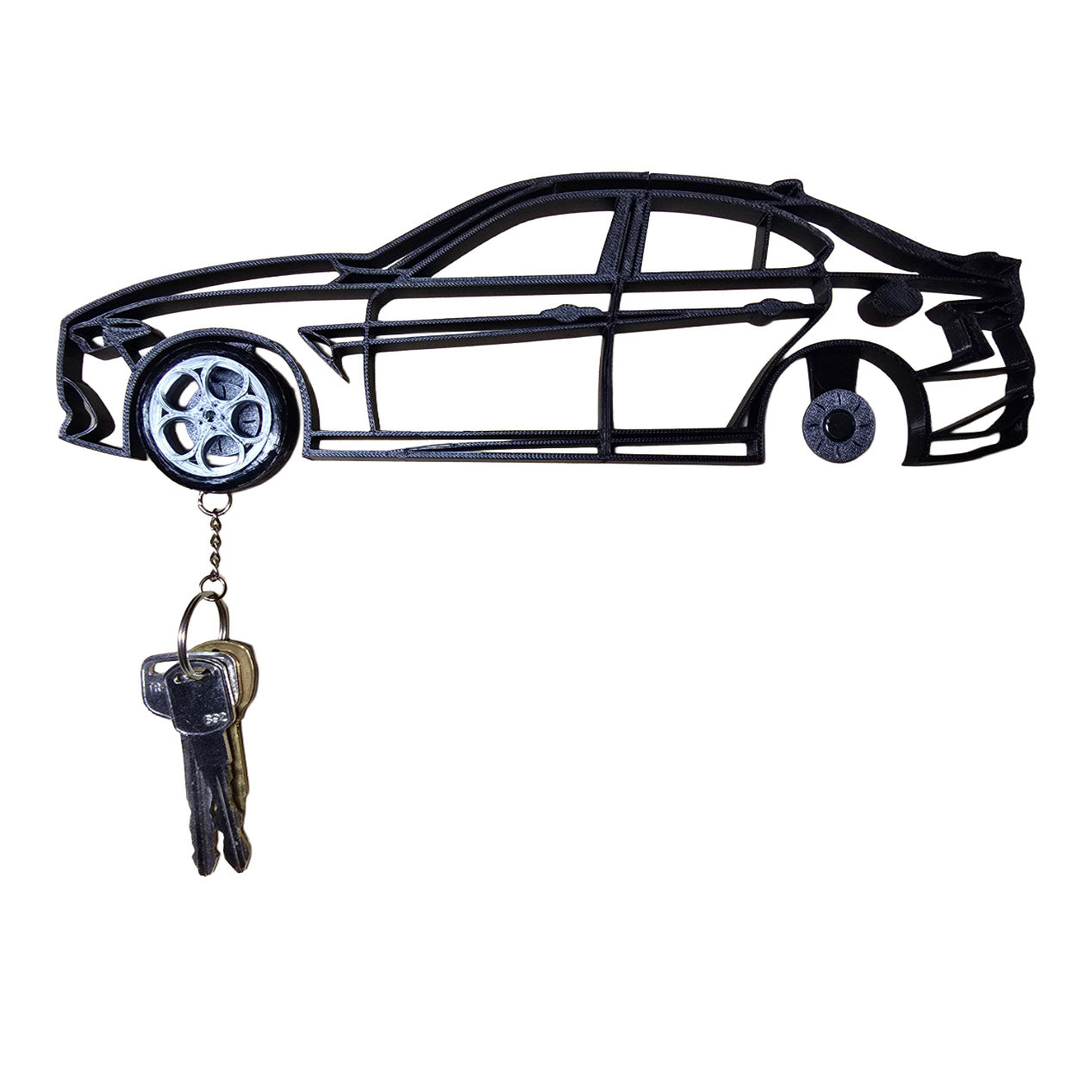 Alfa Romeo Giulia Magnetic Key Hanger Wheel Keychain Set Wall Art Car Outline