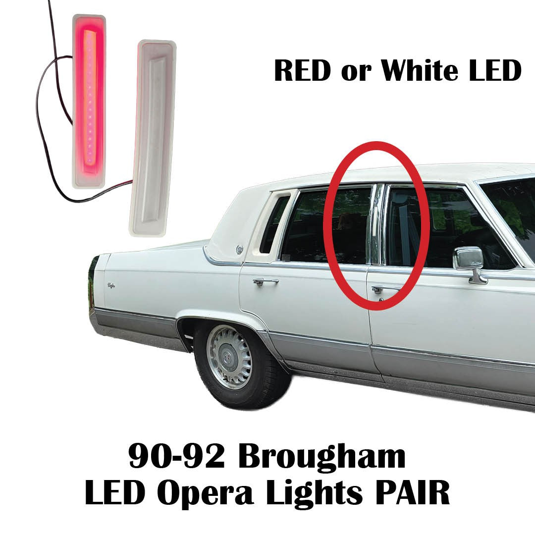 90-92 Brougham LED Opera Lights Lenses Pair NEW Bulb