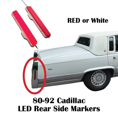 90s Cadillac Brougham LED COMPLETE PACKAGE: Rear Side Markers, Opera Lights, Rear Impact Strip Reflector Conversions, Taillights
