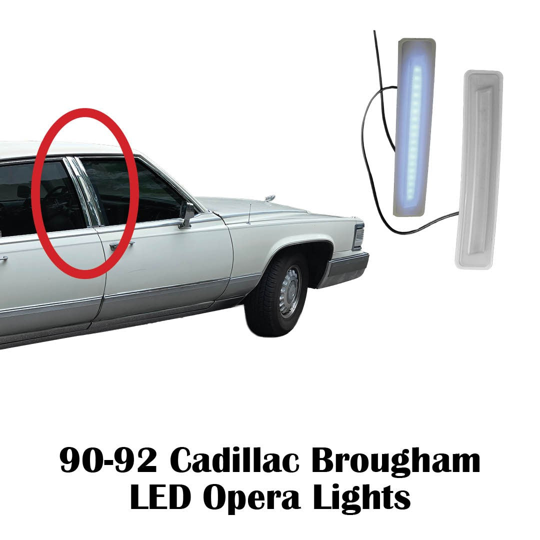 90-92 Brougham LED Opera Lights Lenses Pair NEW Bulb