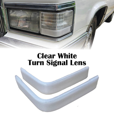 90-92 Brougham CLEAR Corner Marker Euro Turn Signal Light Lenses PAIR