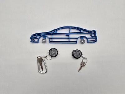 GTO Magnetic Key Hanger Wheel Keychain Set Wall Art Car Outline