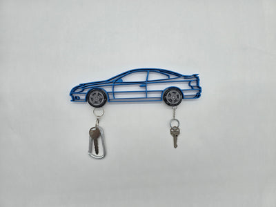 GTO Magnetic Key Hanger Wheel Keychain Set Wall Art Car Outline
