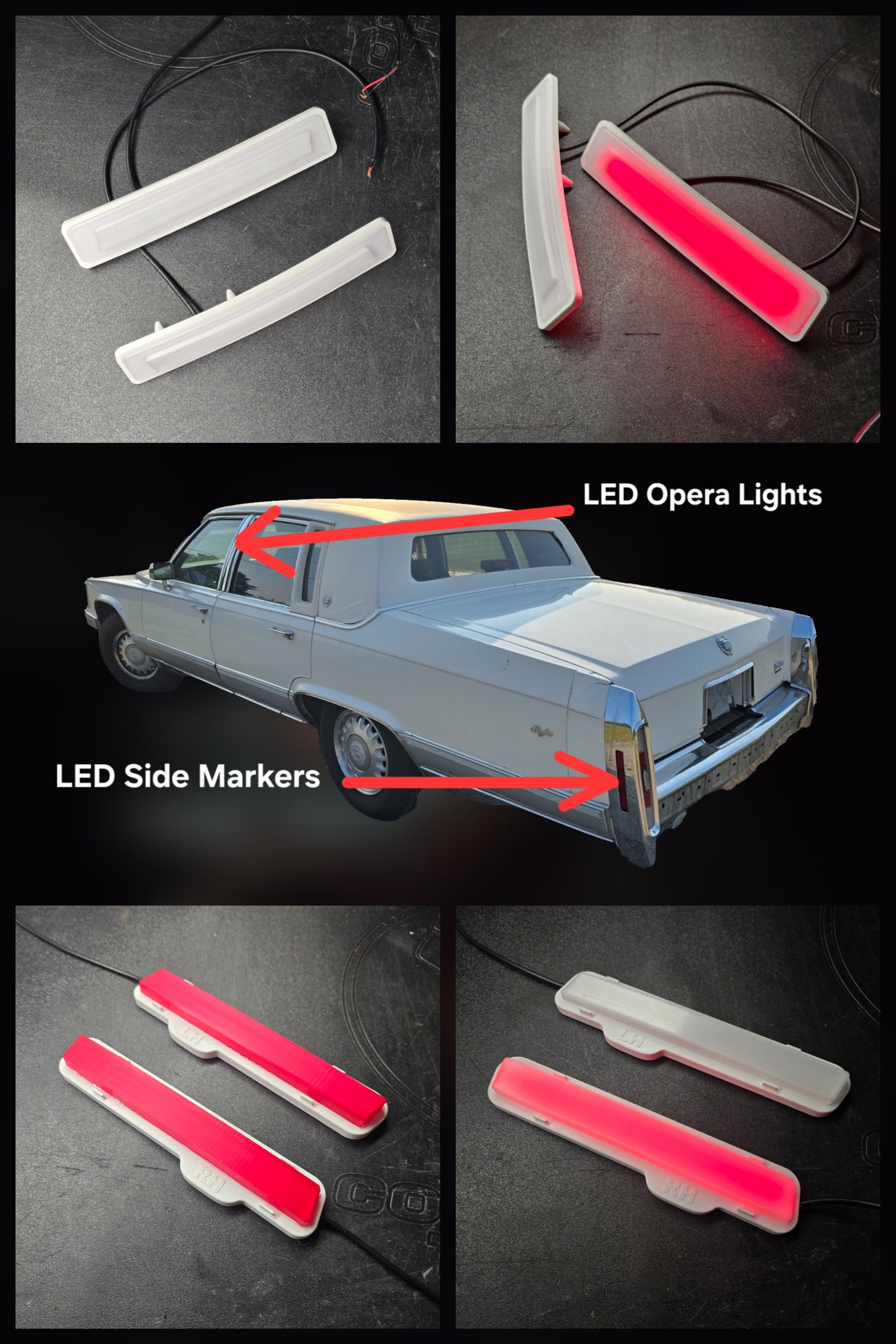 90-92 Brougham LED KIT: Rear Side Markers and Opera Lights, Cadillac