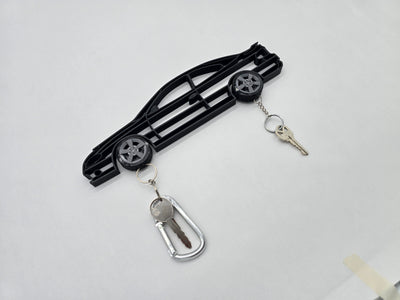 GTO Magnetic Key Hanger Wheel Keychain Set Wall Art Car Outline